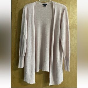 Halogen Cardigan Sweater Womens Petite Large Pink Long Sleeve Open Front Flaw